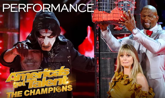 Blindfolded Miki Dark Throws Knives at Heidi Klum! – AGT: The Champions.