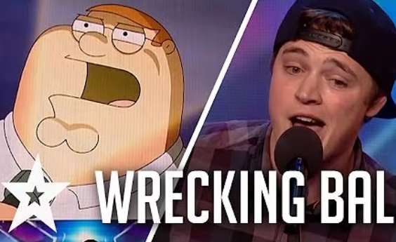 Peter Griffin, Elmo & More Sing “Wrecking Ball” on Britain’s Got Talent!